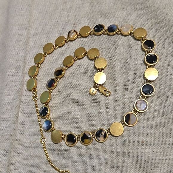 Madewell Brushed Gold Acetate Dot Coin MCM Mobwife Necklace - Picture 10 of 10